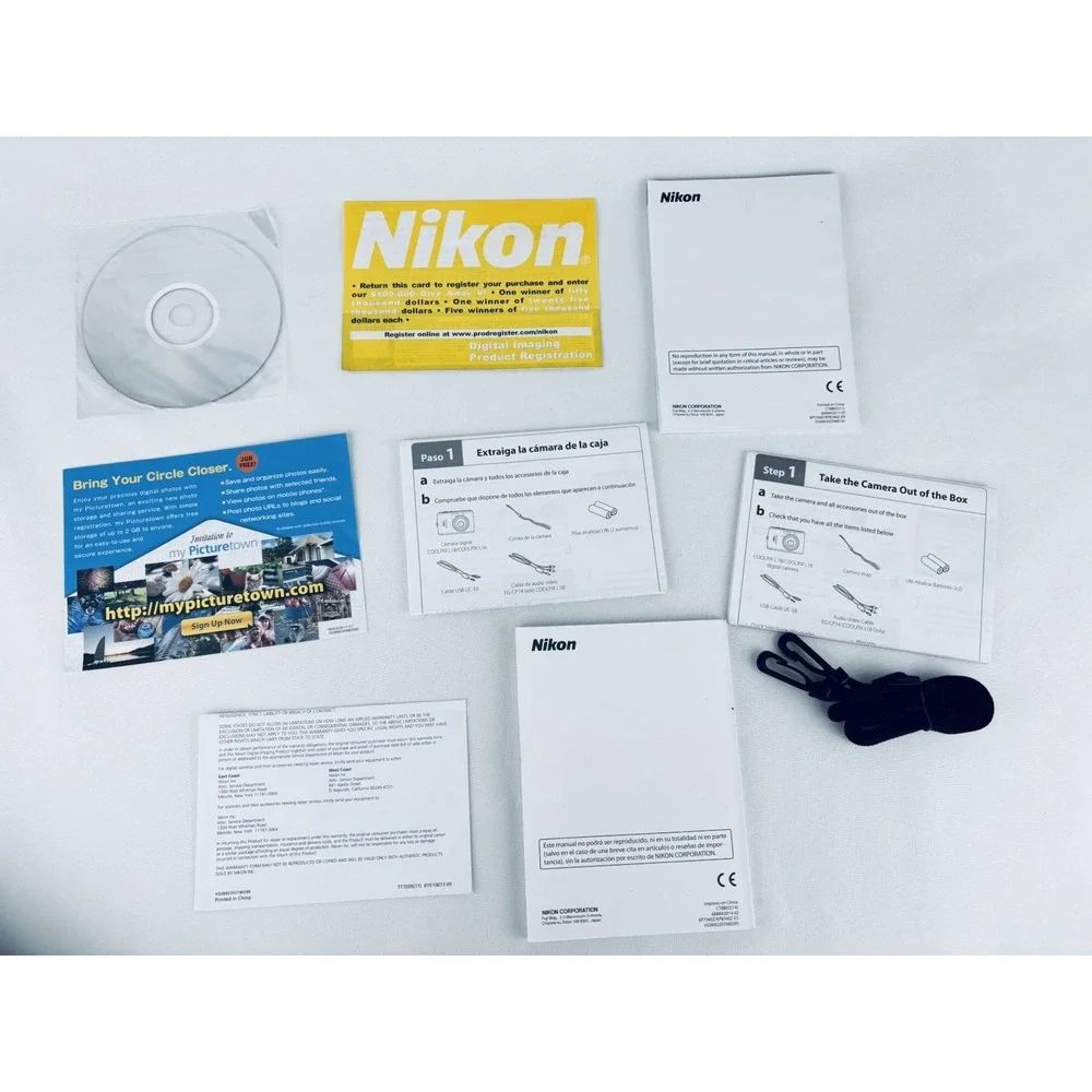 Nikon CoolPix L18 L16 Digital Camera User Guide Manual - Quick Start Strap CD ++